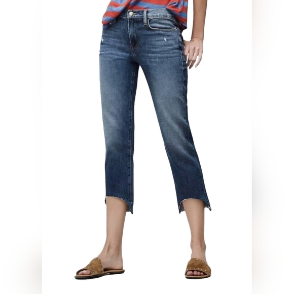 FRAME Denim Le Nouveau Straight Scoop Hem High Jeans Candover size 27 EUC - Picture 8 of 9